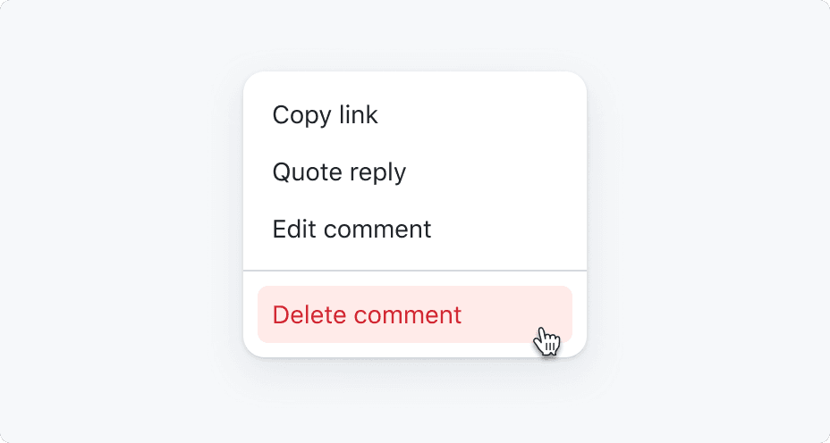 ActionList item in danger variation