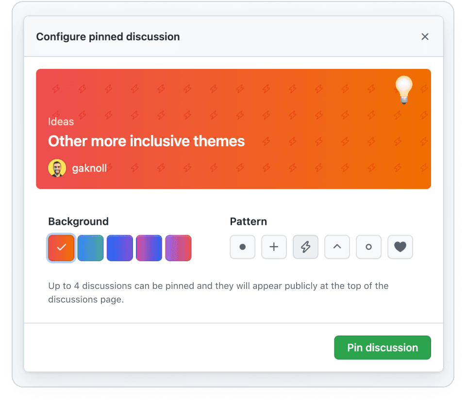 Information about how many discussions can be pinned added to the confirmation dialog