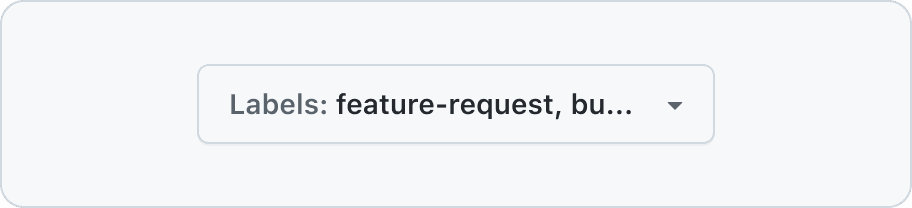 Button with label 'Labels: feature-request,bu...'