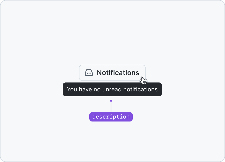 Button labeled Notifications with Tooltip as a description